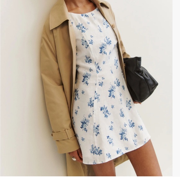 NWT Reformation Amorette Linen Mini Dress - Picture 3 of 6